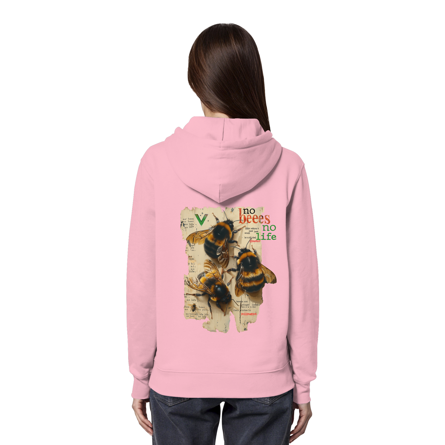 vegwear "no bees no life" - unisex Bio Hoodie / Kapuzenpulli, vegan