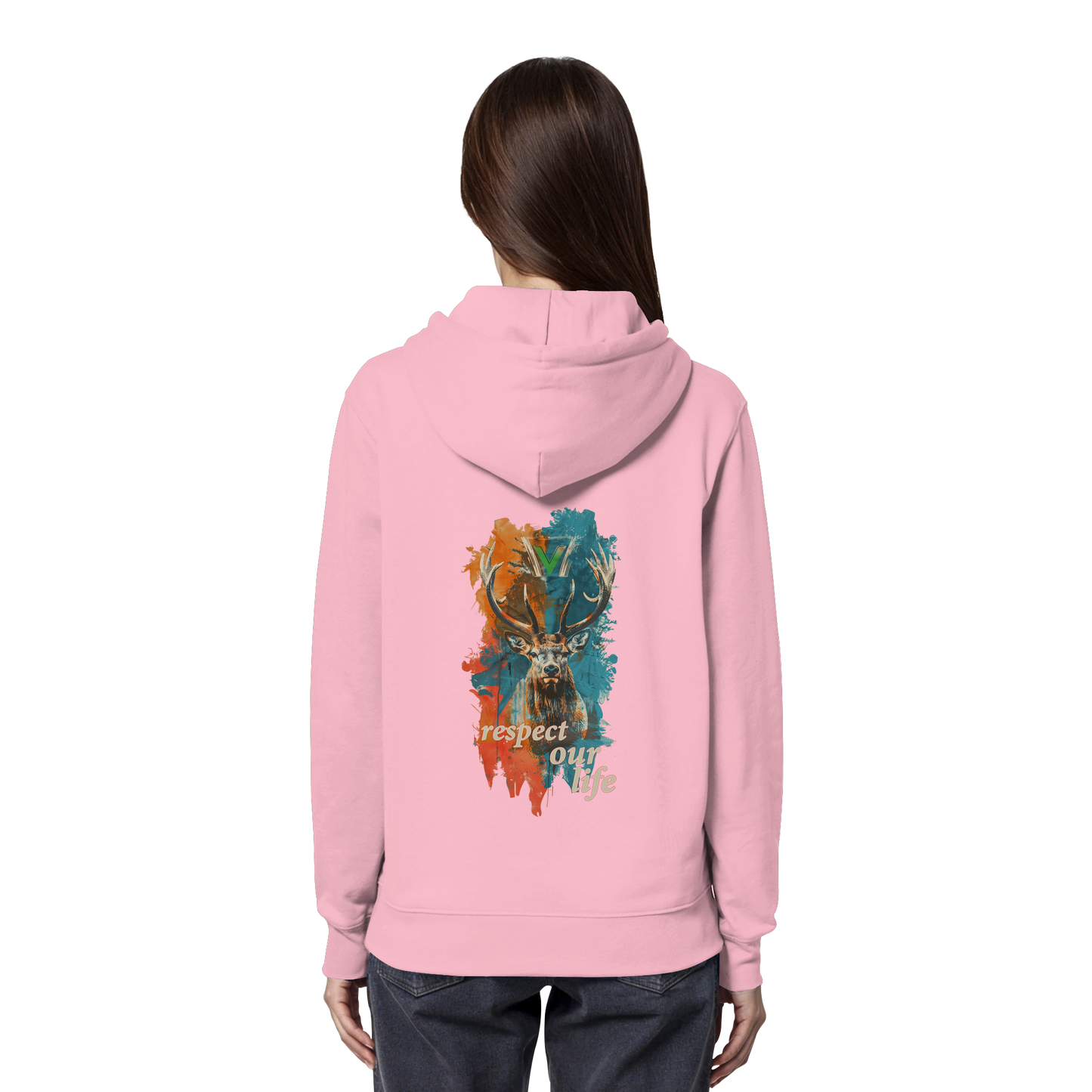 vegwear "respect our life - Hirsch" - unisex Hoodie / Kapuzenpulli