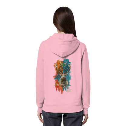 vegwear "respect our life - Hirsch" - unisex Hoodie / Kapuzenpulli