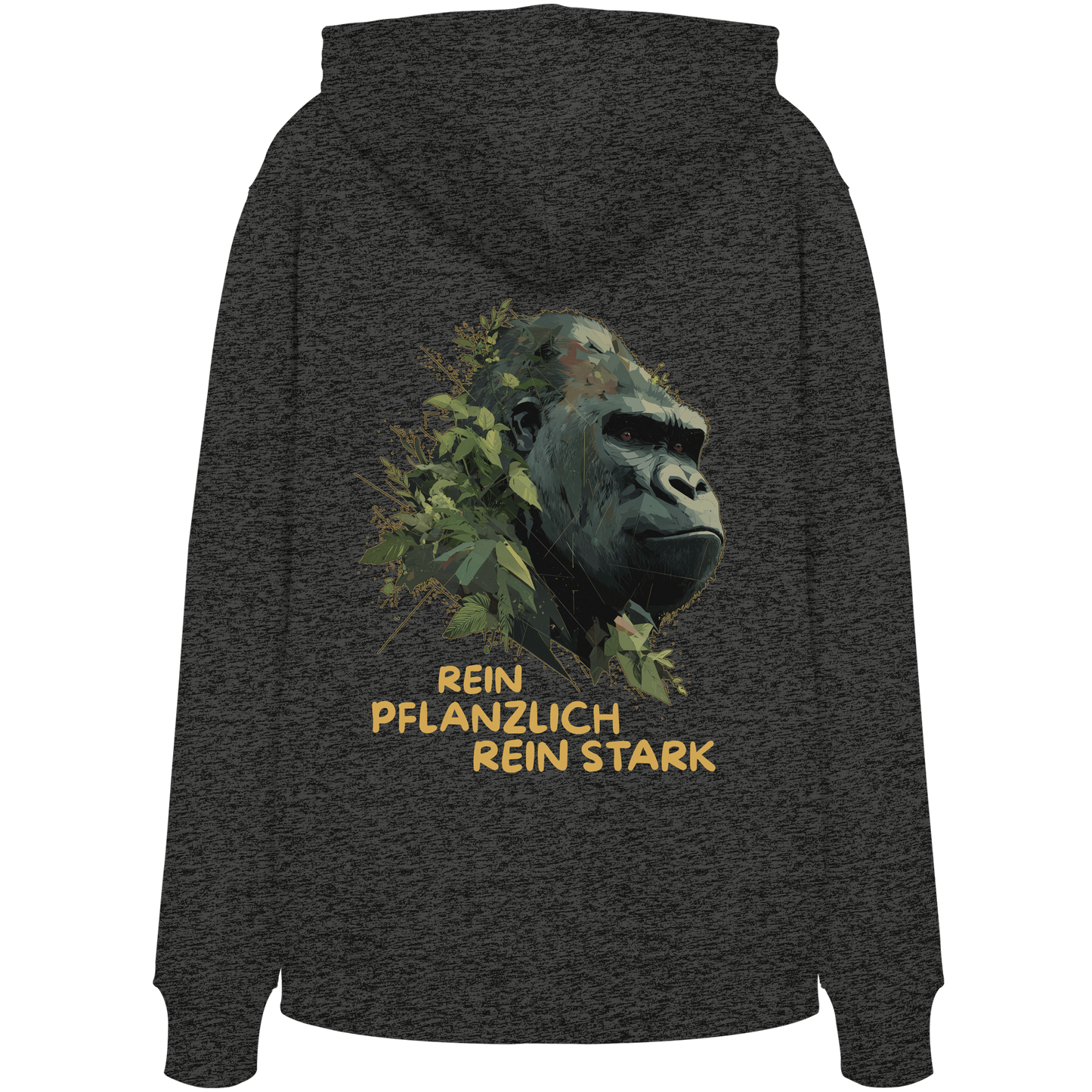 vegwear "Gorilla, rein pflanzlich rein stark - unisex Hoodie / Kapuzenpulli, bio vegan