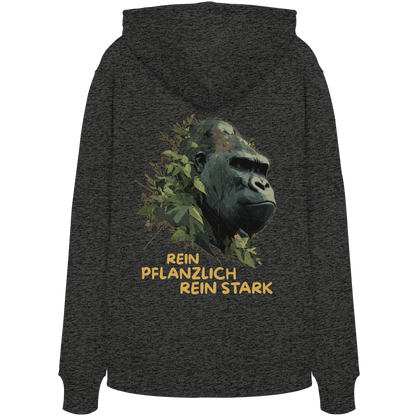 vegwear "Gorilla, rein pflanzlich rein stark - unisex Hoodie / Kapuzenpulli, bio vegan