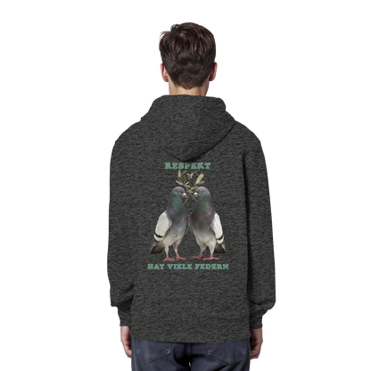 vegwear "Respekt hat viele Federn" - unisex Bio Hoodie / Kapuzenpulli