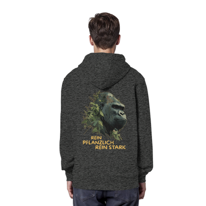 vegwear "Gorilla, rein pflanzlich rein stark - unisex Hoodie / Kapuzenpulli, bio vegan