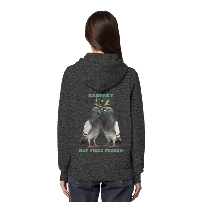 vegwear "Respekt hat viele Federn" - unisex Bio Hoodie / Kapuzenpulli