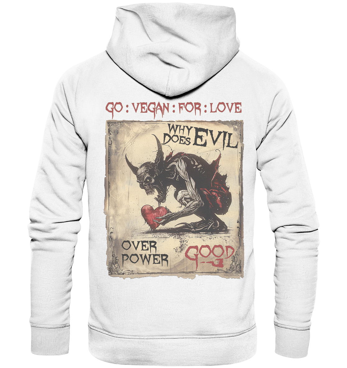 Motiv "why does evil" - unisex Bio Kapuzenpulli / Hoodie
