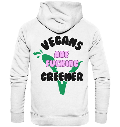 Motiv "vegans are fucking greener" - unisex Bio Hoodie / Kapuzenpulli