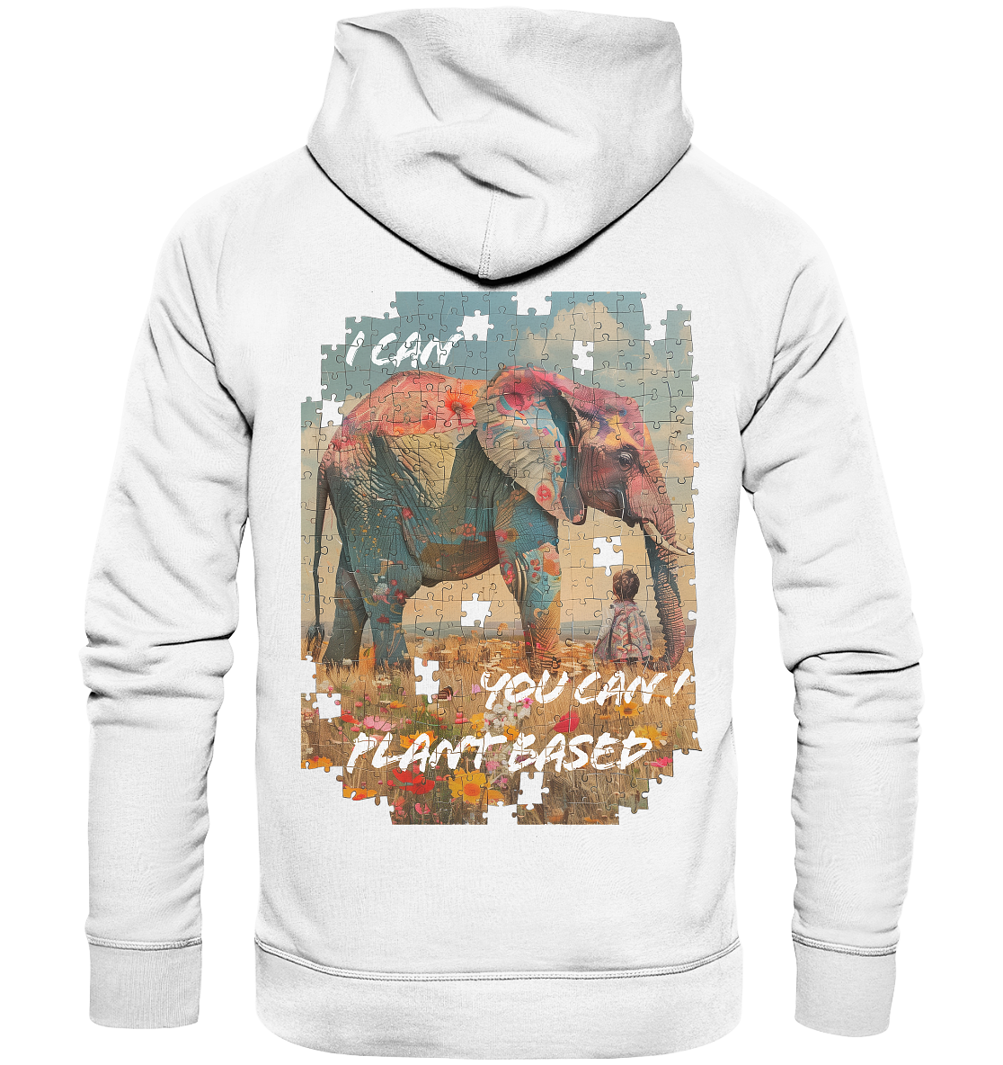 Motiv "plant based elephant"-  unisex Bio Hoodie / Kapuzenpulli