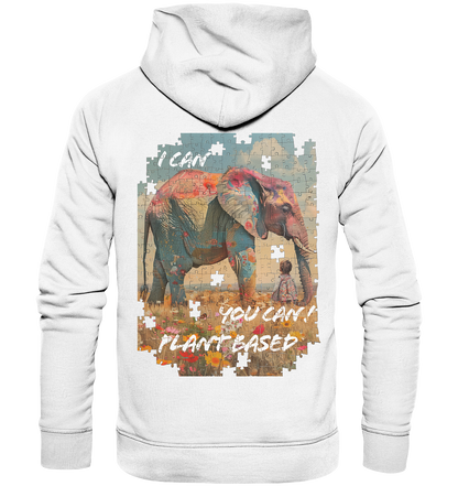 Motiv "plant based elephant"-  unisex Bio Hoodie / Kapuzenpulli