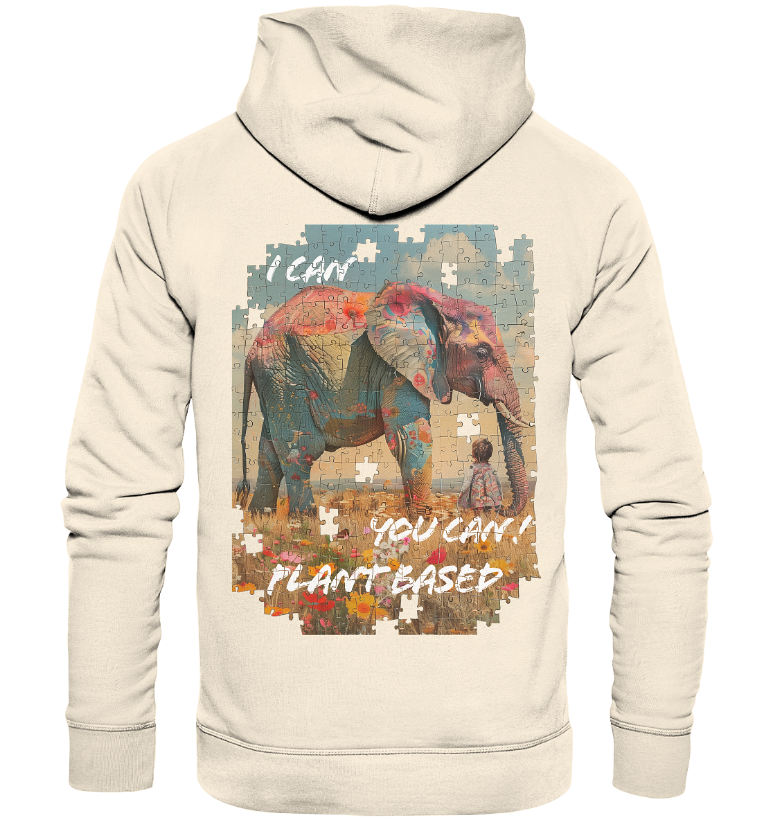 Motiv "plant based elephant"-  unisex Bio Hoodie / Kapuzenpulli
