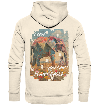 Motiv "plant based elephant"-  unisex Bio Hoodie / Kapuzenpulli