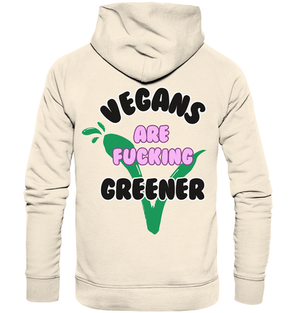 Motiv "vegans are fucking greener" - unisex Bio Hoodie / Kapuzenpulli