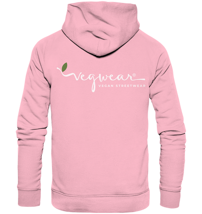 Motiv "vegwear Logo, weiß" - unisex Bio Hoodie / Kapuzenpulli