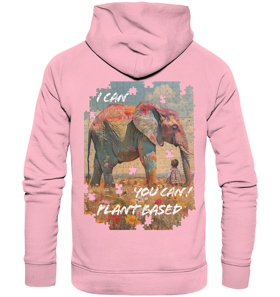 Motiv "plant based elephant"-  unisex Bio Hoodie / Kapuzenpulli