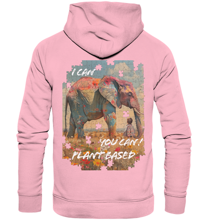 Motiv "plant based elephant"-  unisex Bio Hoodie / Kapuzenpulli