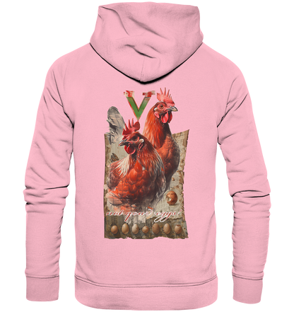 Motif "Chickens - not your eggs" - Unisex Organic Hoodie / Hooded Sweatshirt
