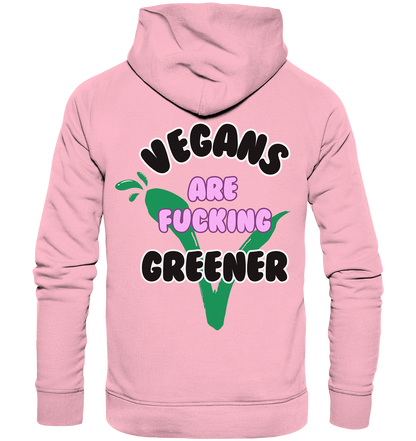 Motiv "vegans are fucking greener" - unisex Bio Hoodie / Kapuzenpulli