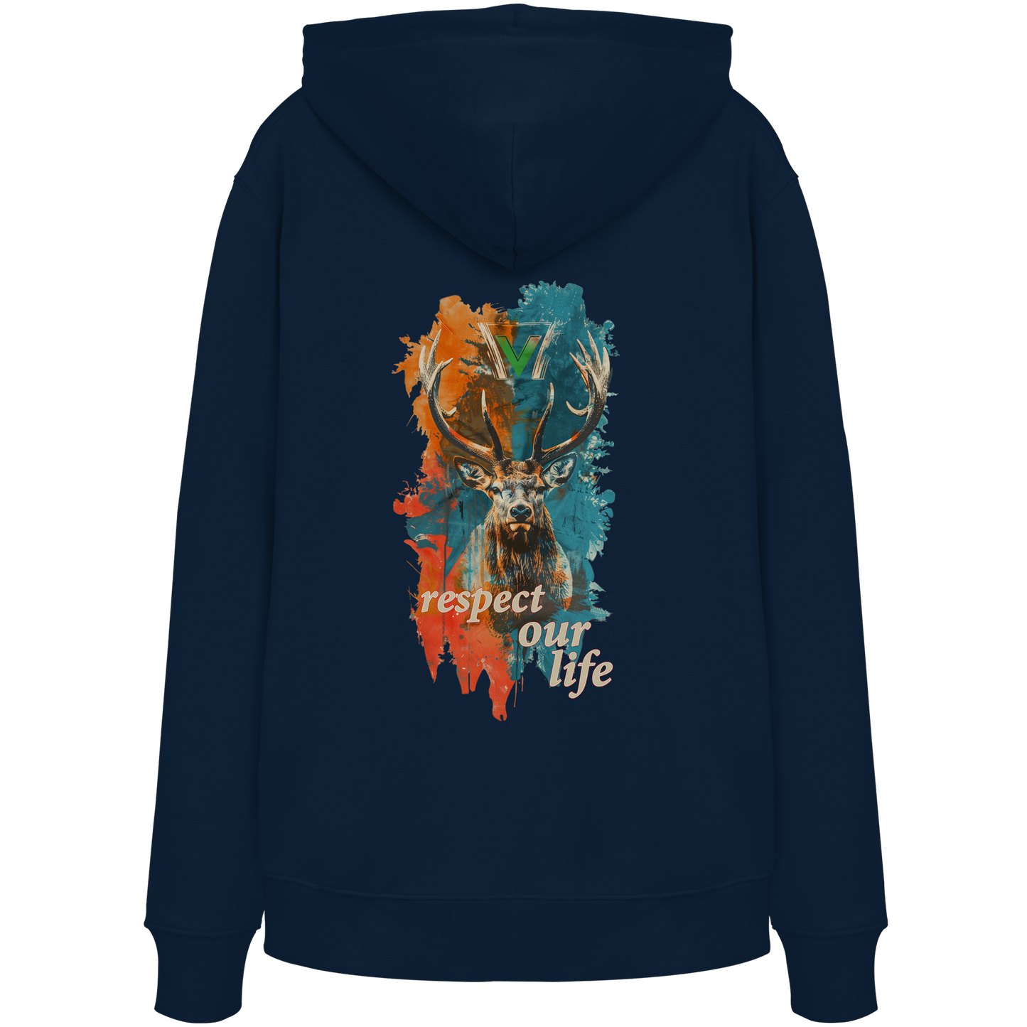 vegwear "respect our life - Hirsch" - unisex Hoodie / Kapuzenpulli