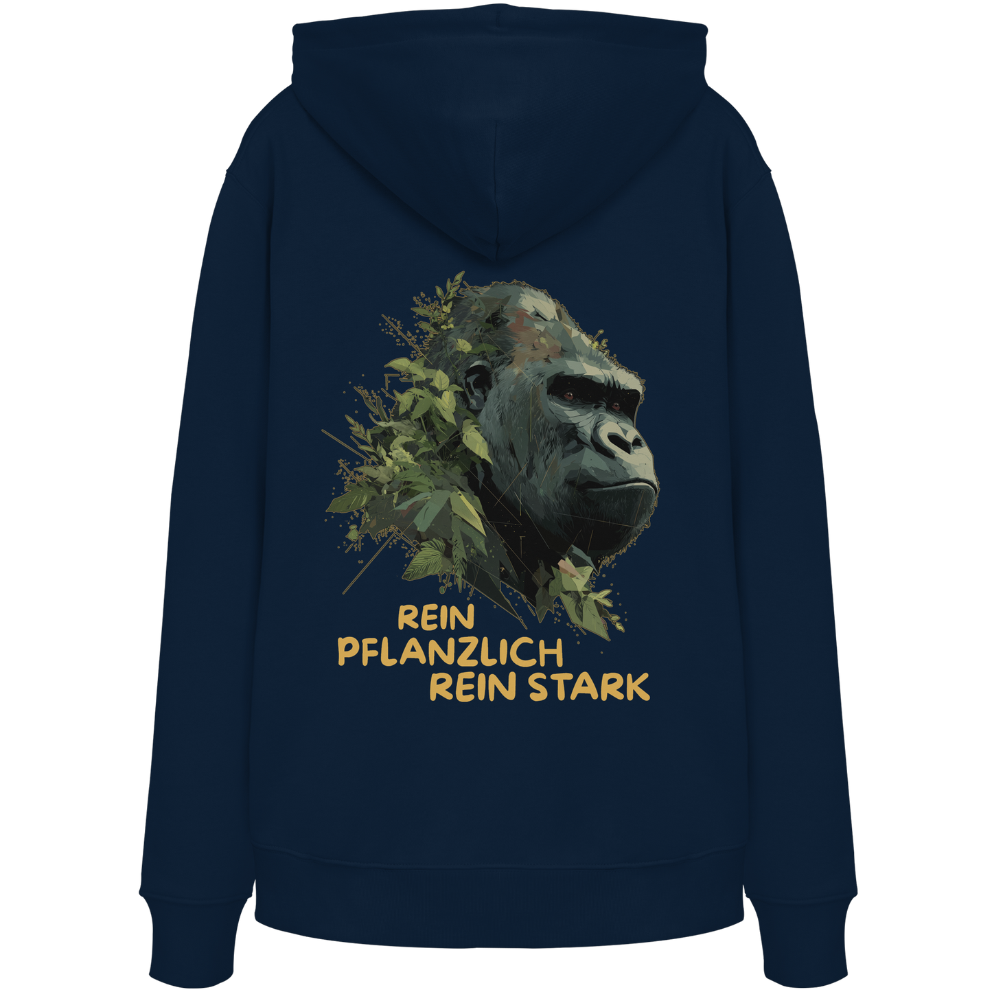 vegwear "Gorilla, rein pflanzlich rein stark - unisex Hoodie / Kapuzenpulli, bio vegan