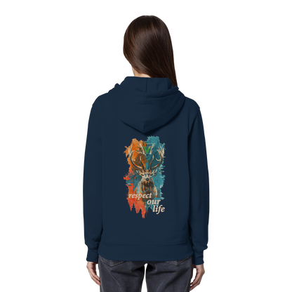 vegwear "respect our life - Hirsch" - unisex Hoodie / Kapuzenpulli