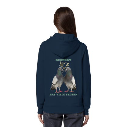 vegwear "Respekt hat viele Federn" - unisex Bio Hoodie / Kapuzenpulli