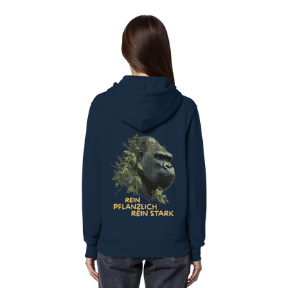 vegwear "Gorilla, rein pflanzlich rein stark - unisex Hoodie / Kapuzenpulli, bio vegan