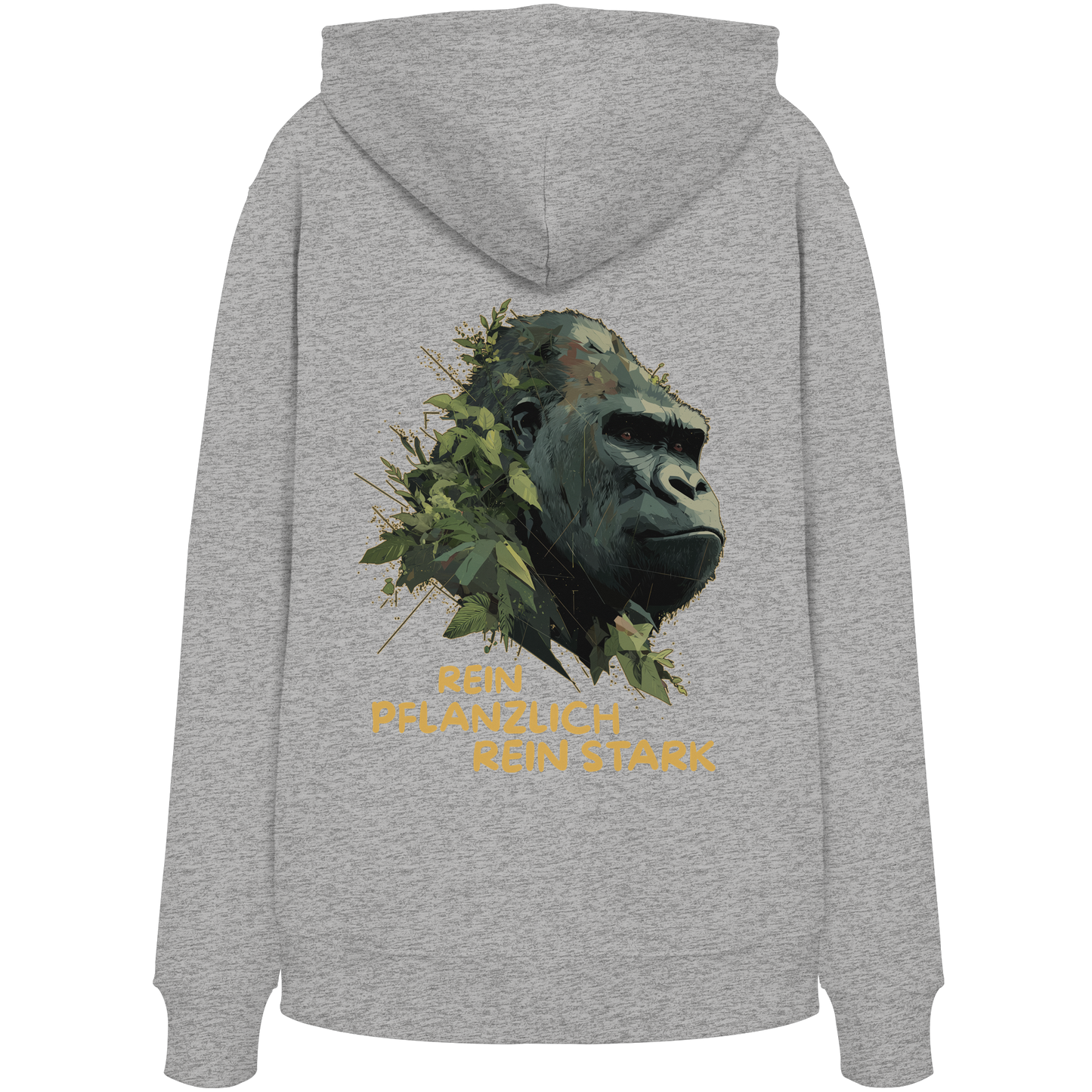 vegwear "Gorilla, rein pflanzlich rein stark - unisex Hoodie / Kapuzenpulli, bio vegan