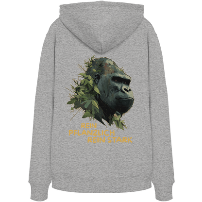 vegwear "Gorilla, rein pflanzlich rein stark - unisex Hoodie / Kapuzenpulli, bio vegan