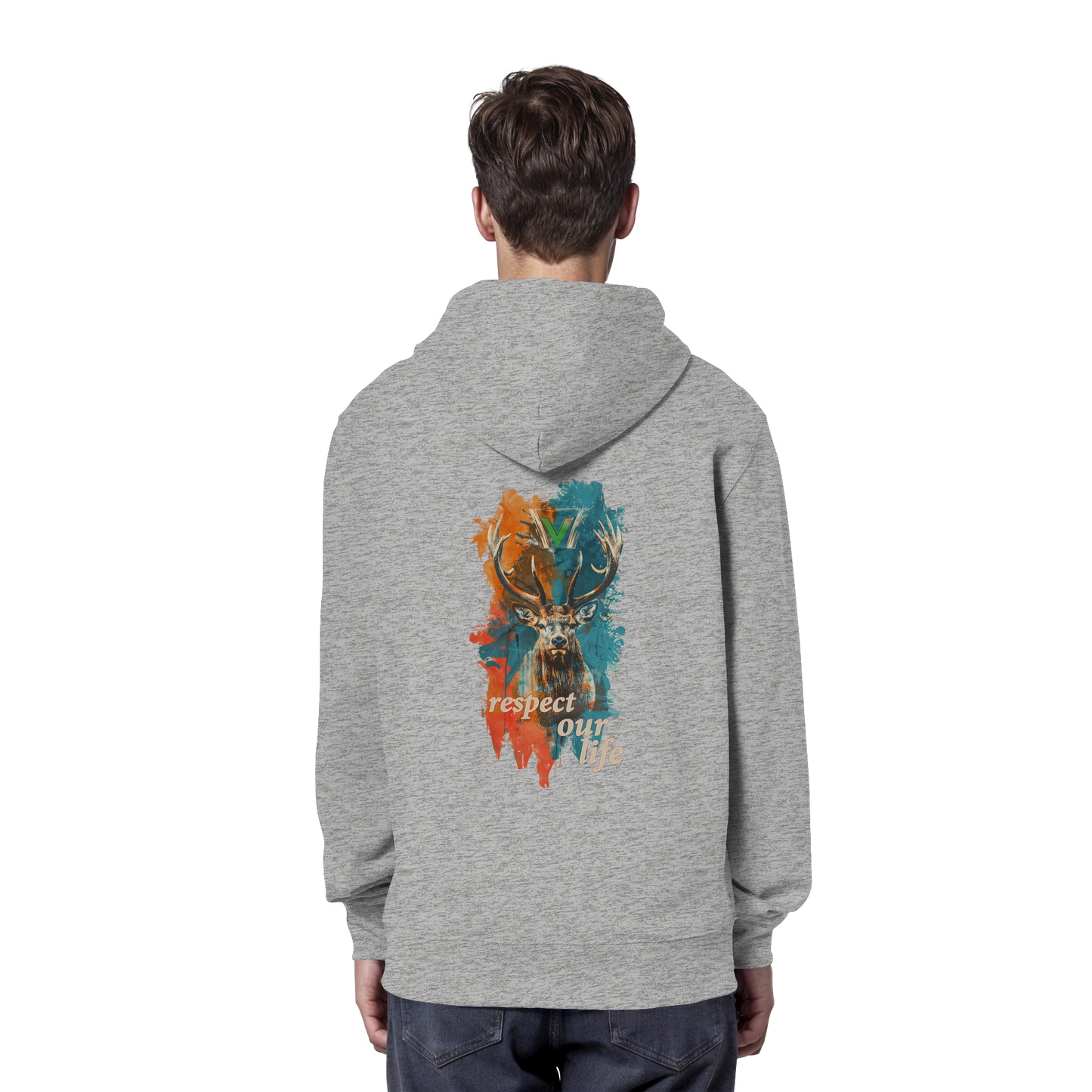vegwear "respect our life - Hirsch" - unisex Hoodie / Kapuzenpulli