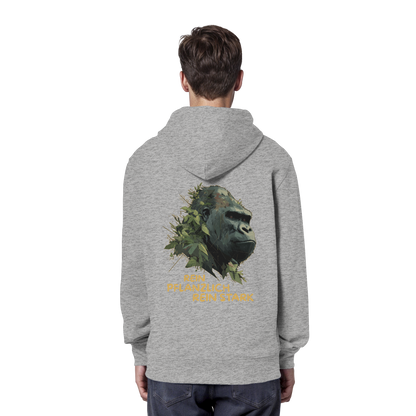 vegwear "Gorilla, rein pflanzlich rein stark - unisex Hoodie / Kapuzenpulli, bio vegan