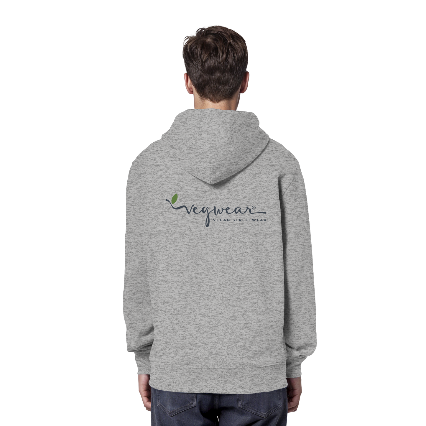 Motif "vegwear Logo grey" - unisex organic hoodie / hooded sweatshirt
