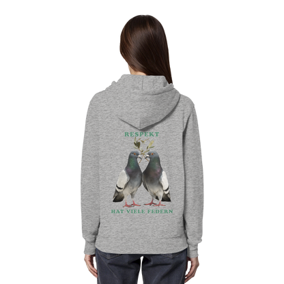 vegwear "Respekt hat viele Federn" - unisex Bio Hoodie / Kapuzenpulli