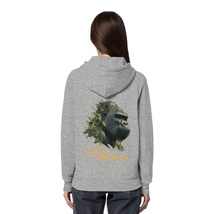 vegwear "Gorilla, rein pflanzlich rein stark - unisex Hoodie / Kapuzenpulli, bio vegan