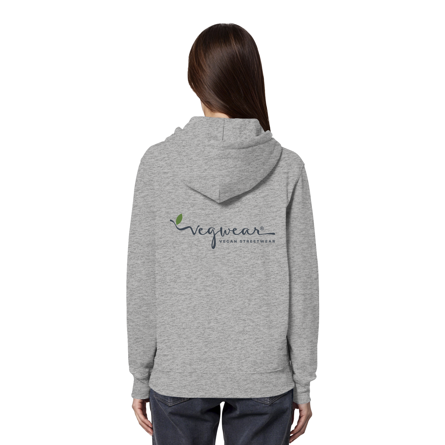 Motif "vegwear Logo grey" - unisex organic hoodie / hooded sweatshirt