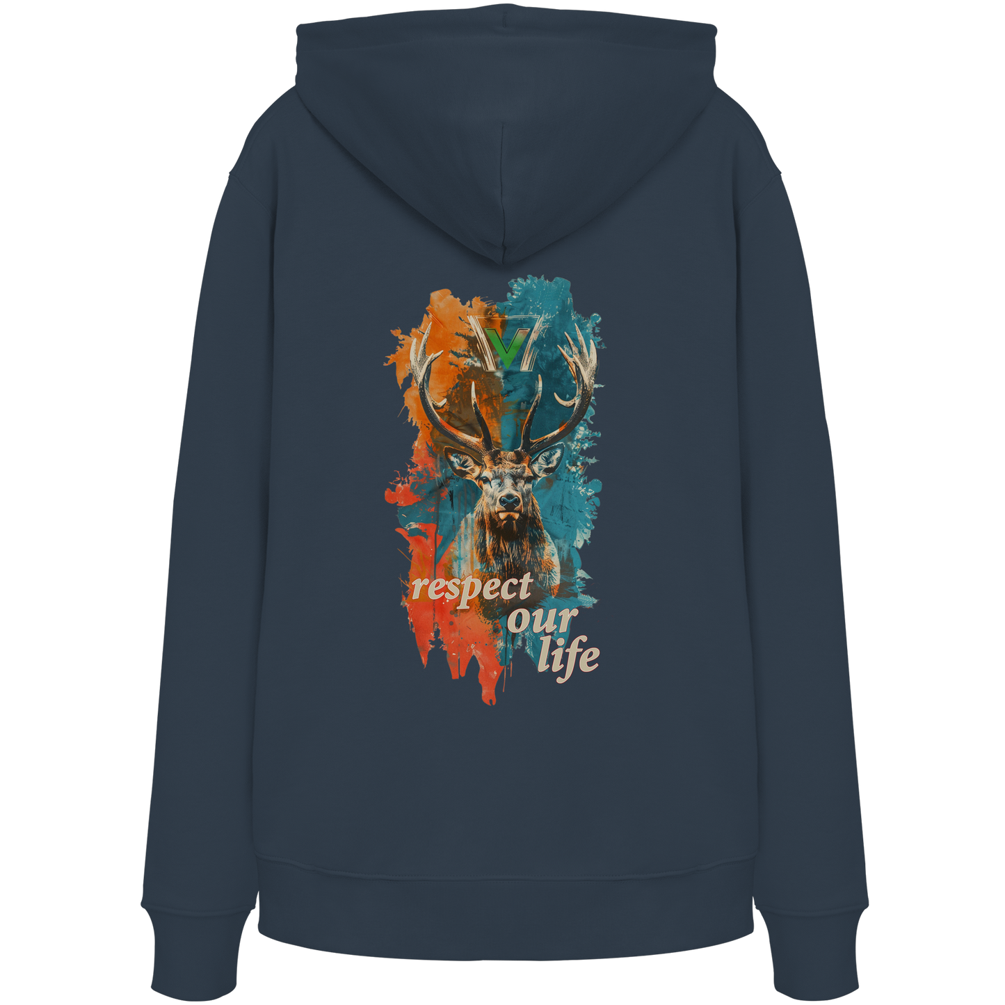 vegwear "respect our life - Hirsch" - unisex Hoodie / Kapuzenpulli