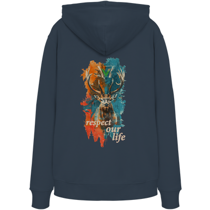 vegwear "respect our life - Hirsch" - unisex Hoodie / Kapuzenpulli