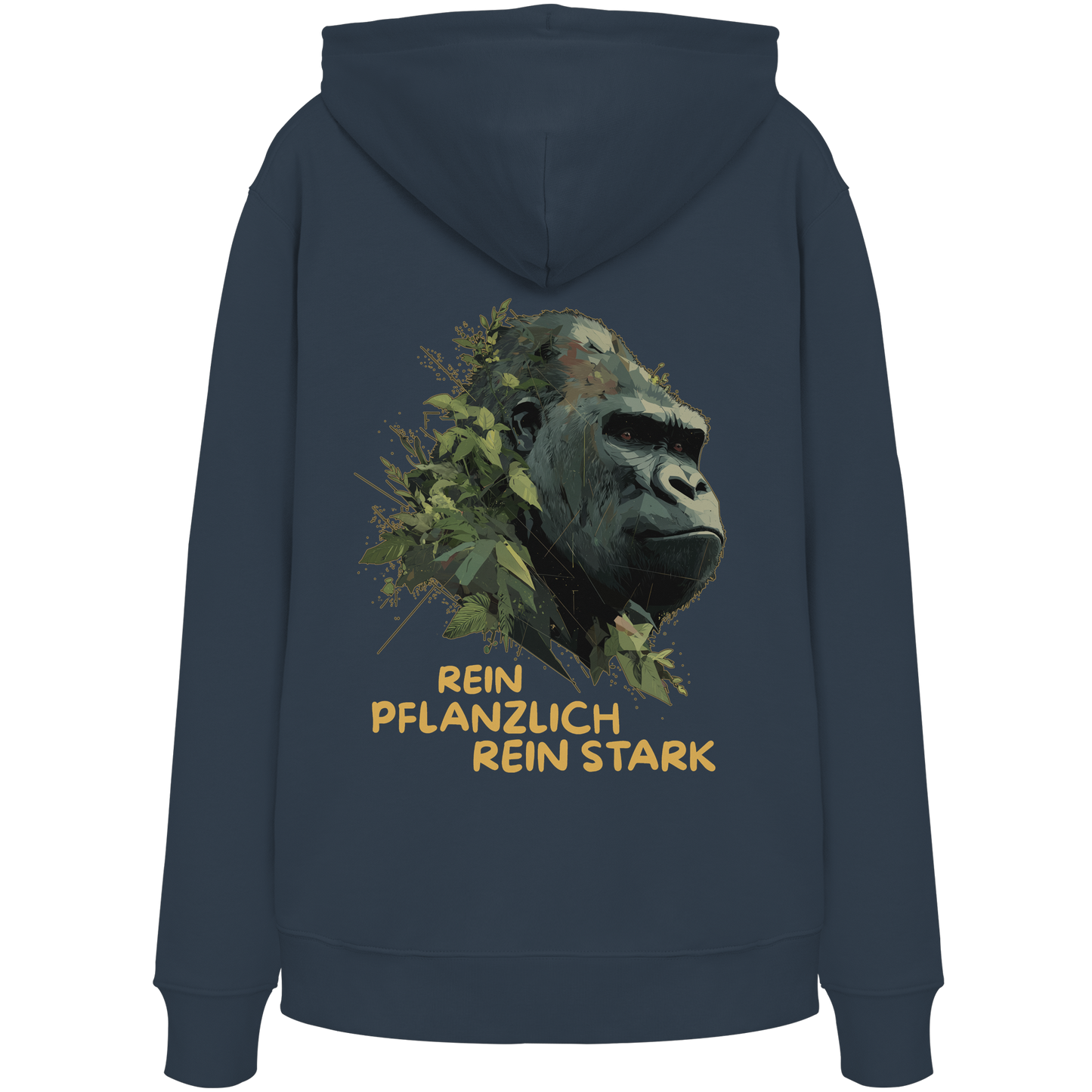vegwear "Gorilla, rein pflanzlich rein stark - unisex Hoodie / Kapuzenpulli, bio vegan