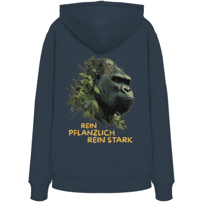 vegwear "Gorilla, rein pflanzlich rein stark - unisex Hoodie / Kapuzenpulli, bio vegan
