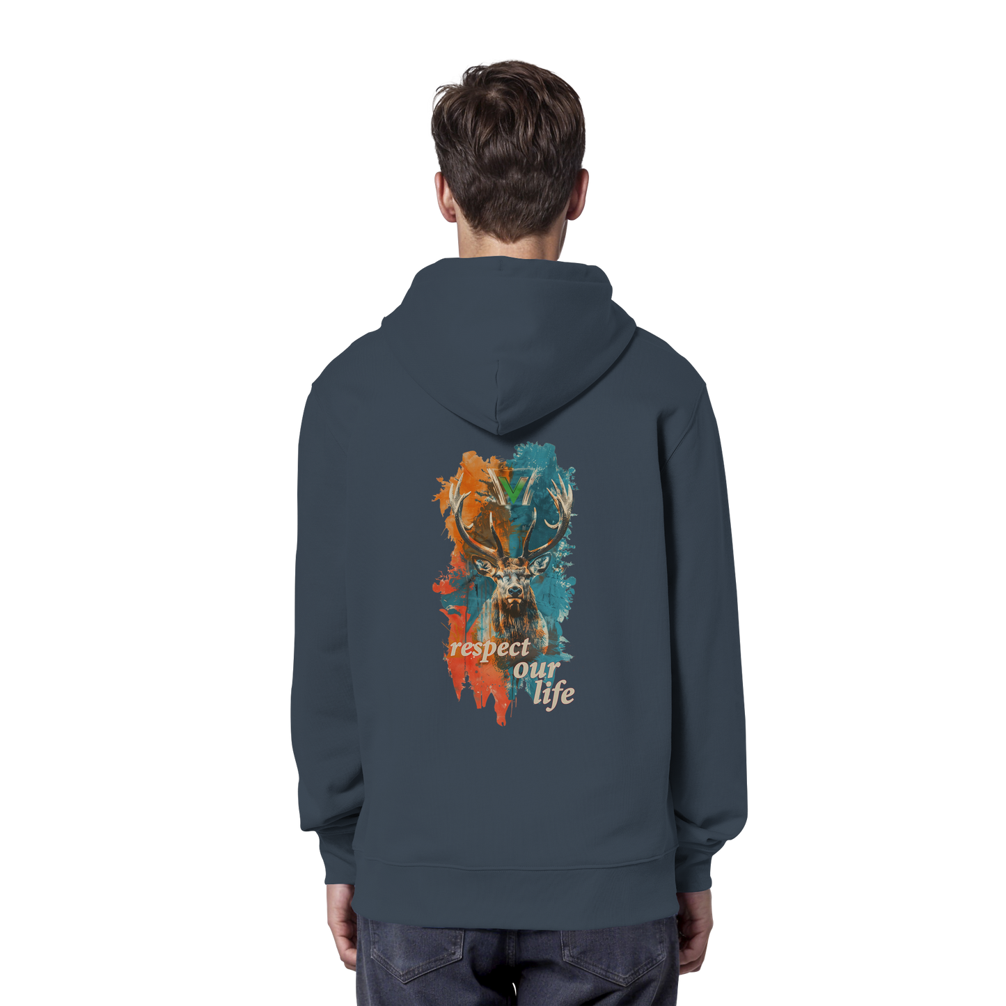 vegwear "respect our life - Hirsch" - unisex Hoodie / Kapuzenpulli