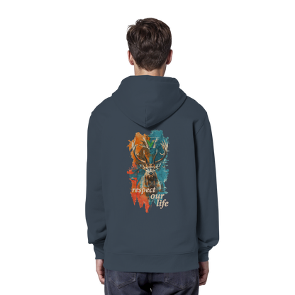 vegwear "respect our life - Hirsch" - unisex Hoodie / Kapuzenpulli