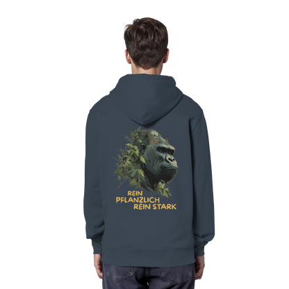 vegwear "Gorilla, rein pflanzlich rein stark - unisex Hoodie / Kapuzenpulli, bio vegan