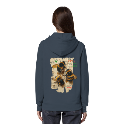 vegwear "no bees no life" - unisex Bio Hoodie / Kapuzenpulli, vegan
