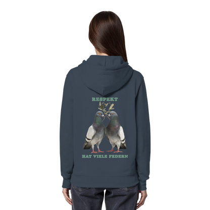 vegwear "Respekt hat viele Federn" - unisex Bio Hoodie / Kapuzenpulli