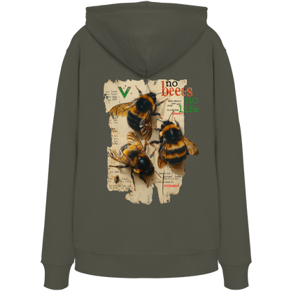 vegwear "no bees no life" - unisex Bio Hoodie / Kapuzenpulli, vegan