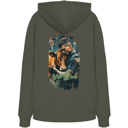 vegwear "friends not food" - unisex Bio Hoodie / Kapuzenpulli, vegan, fair