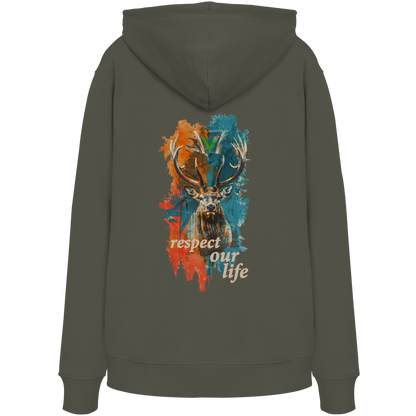 vegwear "respect our life - Hirsch" - unisex Hoodie / Kapuzenpulli