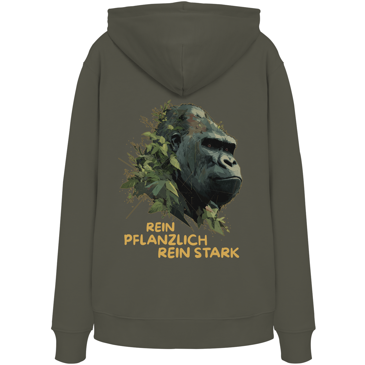 vegwear "Gorilla, rein pflanzlich rein stark - unisex Hoodie / Kapuzenpulli, bio vegan