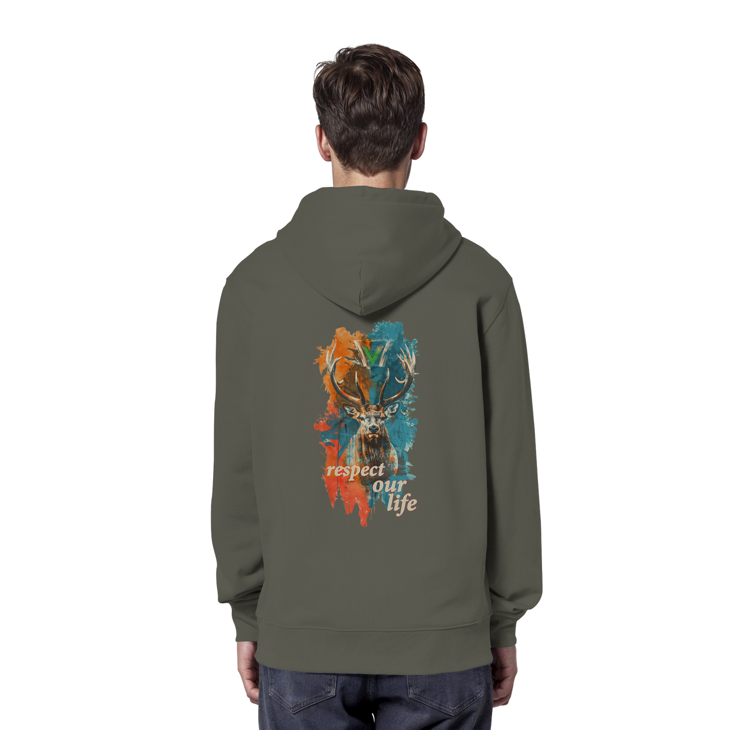 vegwear "respect our life - Hirsch" - unisex Hoodie / Kapuzenpulli