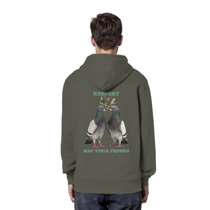 vegwear "Respekt hat viele Federn" - unisex Bio Hoodie / Kapuzenpulli