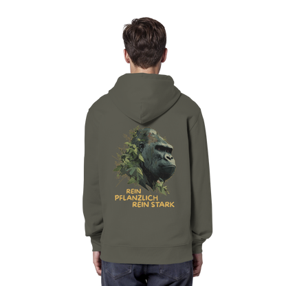 vegwear "Gorilla, rein pflanzlich rein stark - unisex Hoodie / Kapuzenpulli, bio vegan