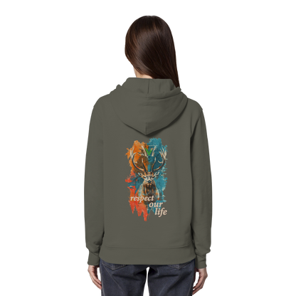 vegwear "respect our life - Hirsch" - unisex Hoodie / Kapuzenpulli